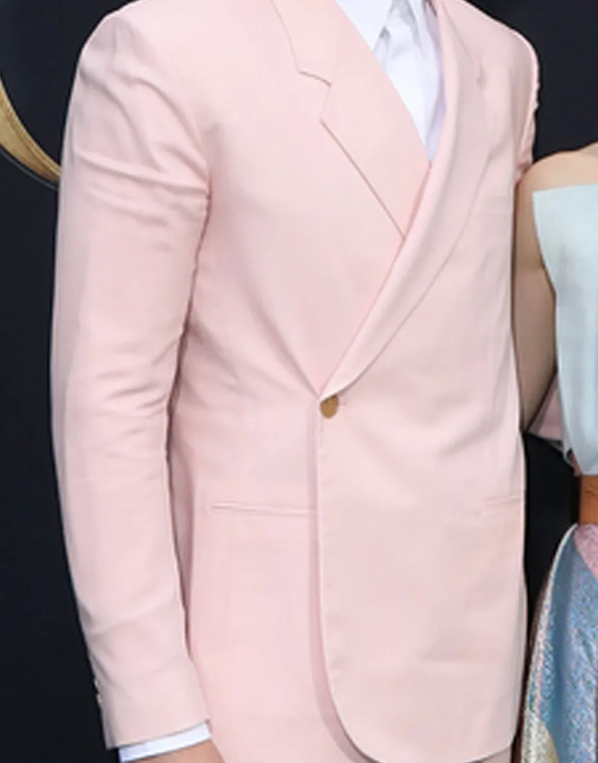 Tolkien Premiere Nicholas Hoult Blazer Coat | Men's Pink Blazer Suit Coat 